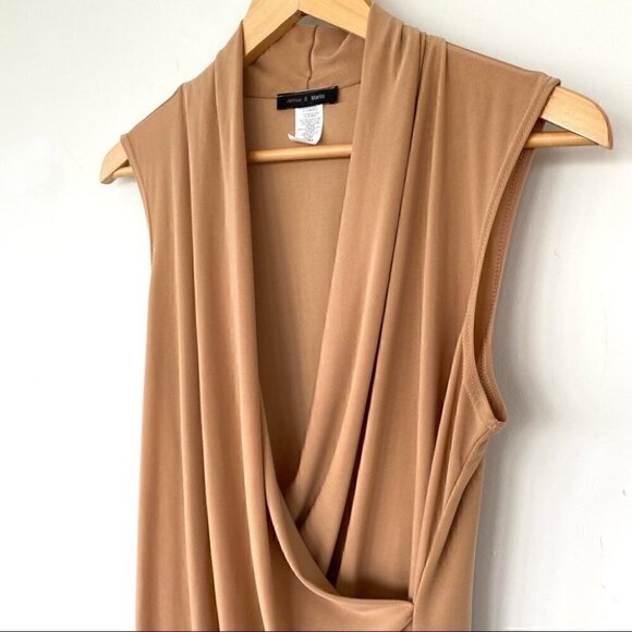 Surplice sleeveless top  with ruching, stretch jersey knit - Picture 4 of 8